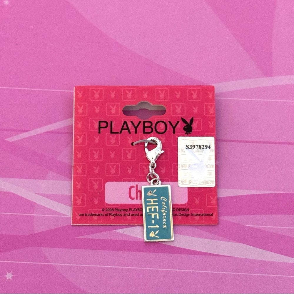 Playboy bunny license plate charm NWT